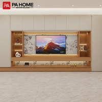 Meuble TV moderne sur pied en MDF pour salon avec mur d'arrière-plan