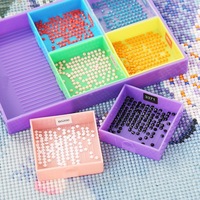 Ensemble de plateaux de tri multifonctionnels pour peinture diamant, boîte de rangement multi-grilles pour strass, outils et accessoires DIY pour diamants