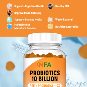 Suplemento Dietético Probiótico al por Mayor, Gomitas con 10 Mil Millones de Probióticos y Prebióticos D3, Gomitas para la Salud Digestiva e Inmunológica - Product Image 6