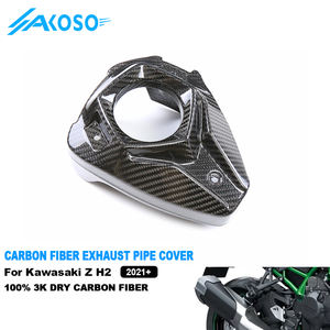 AKOSO-Couvercle de tuyau d'échappement en fibre de carbone sèche pour moto Kawasaki <span class=keywords><strong>Z</strong></span> <span class=keywords><strong>H2</strong></span> <span class=keywords><strong>2021</strong></span> 2022 2023 2024 - Product Image 1