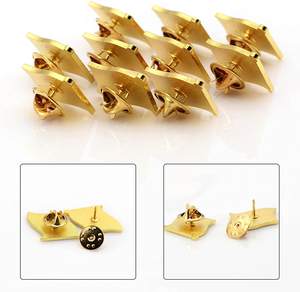 دبوس شعار علم الولايات المتحدة الأمريكية الجديد سريع الشحن، مصنوع من المعدن الصلب بلون ذهبي أنيق - Product Image 4