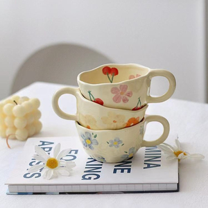 Nordic Creative Luxury Handmade Coffee <b>Mugs</b> Exquisite Bulk Ceramic Flowers <b>Mug</b> With Handle Home Accessories - Product Image 4