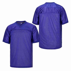 Camiseta de Fútbol Americano de Alta Calidad en Existencia, Azul, para Club o Equipo, con Logotipo y Nombre Personalizados, Malla de Poliéster, para Hombre, Mujer y Jóvenes - Product Image 3
