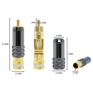 Connecteur <span class=keywords><strong>jack</strong></span> <span class=keywords><strong>RCA</strong></span> grande taille en laiton et plaqué or Fiche <span class=keywords><strong>RCA</strong></span> mâle 9mm - Product Image 4