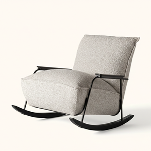 Sillón Maren Moderno de Metal con Diseño de Balancín, Acolchado de Lujo, Contemporáneo, para Sala de Estar, Dormitorio, Apartamento, Hotel, Oficina en Casa - Product Image 1