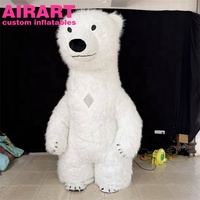 Costume gonflable de mascotte d'extérieur, ours polaire blanc, costumes gonflables en peluche pour carnaval et festival