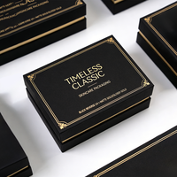 Boîte à épaule personnalisable avec logo, noire mate, conteneur rigide premium avec col doré pour emballage en vrac de soins de la peau, essences et parfums