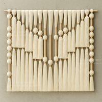 Tapisserie en macramé bohème faite à la main Tenture murale de luxe Art déco avec motif de plante de Noël pour la décoration intérieure Salon Chambre