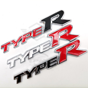 Nouveauté Décoration de voiture Logo 3D en métal Type R Emblème de calandre avant Autocollant de coffre arrière Badge pour <span class=keywords><strong>Honda</strong></span> Civic TYPER CRV HRV Fit - Product Image 5