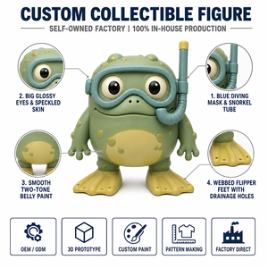 Factory OEM ODM Scuba Diving Frog Amphibian Figurine Vinyl Art Toy Collectible Figure <strong>Monster</strong> Production - Product Image 2