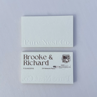 Carte de visite haut de gamme minimaliste avec gaufrage à sec, design personnalisé, en coton tactile, élégante, pour cadre dirigeant