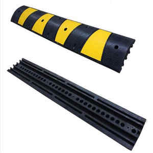 Gelb-schwarzer Gummi-Geschwindigkeit sstoß mit 2-Kanal-Straßengeschwindigkeitsstoß für Verkehrs sicherheit - Product Image 5
