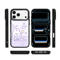 Coque de téléphone AG Feeling Black Edge avec motif Lapin Étoile Porte-Bonheur doré pour iPhone 17, 17 Pro Max, 16 Pro, 15 – Coque magnétique