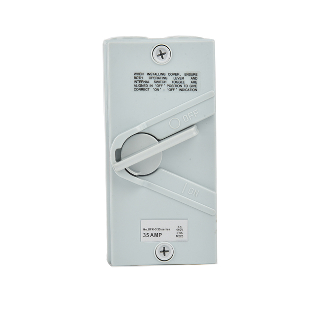 UKF 20A 35A 63A Ip66 High Quality 3 Phase Ac Isolator Weather Protected Waterproof Isolating Switches