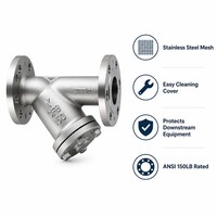 Saringan Y Langsung dari Pabrik, Stainless Steel 304, Ujung Berflens, Filter Layar 80 Mesh untuk Perlindungan Pipa Air, Minyak, Gas, dan Uap