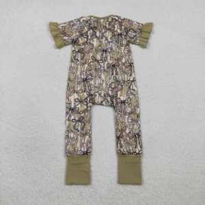 SR3931 Conjunto de pelele para bebé con estampado de lazos de camuflaje, pelele cálido para niños, venta al por mayor - Product Image 3