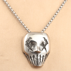 Collar de Acero Inoxidable con Colgante de Máscara de Toro, Diseño Geométrico, Estilo Punk, para Hombre, 231011 - Product Image 1