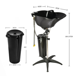<span class=keywords><strong>Bac</strong></span> à shampooing portable moderne avec douche et petit plateau pour salons de beauté, hauteur réglable, <span class=keywords><strong>bac</strong></span> à cheveux SPA, magasin de barbiers - Product Image 5