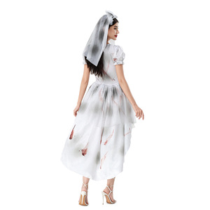 Nuevo Conjunto de Disfraces de Halloween 2026: Abrigo de Bruja con Cola, Muñeca <span class=keywords><strong>Vampiro</strong></span> Sangrienta, Vestido Gótico de Novia Fantasma para Actuaciones y Cosplay - Product Image 4