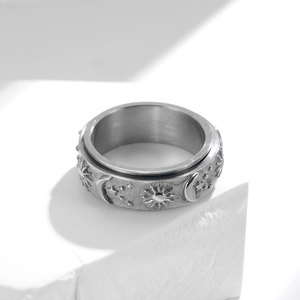 แหวนแฟชั่นสแตนเลส 316L ไม่หมอง แหวนหมุนได้ บรรเทาความวิตกกังวล - Product Image 3