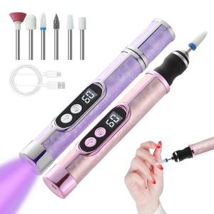 0728 Wholesale Long-lasting Ceramic Nail Polisher Automatic Uv Lamp 180mah Digital Display Wireless <b>Drill</b> Machine - Product Image 3