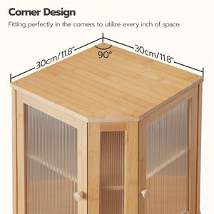Panera de Bambú de Esquina con Doble Puerta, Almacenamiento para Encimera de Cocina, a Prueba de Polvo y Agua, Gran Capacidad - Product Image 3