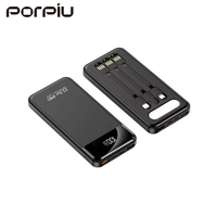Chargeur Super Rapide PD22.5W, Batterie Externe Portable de 10000 mAh à Haute Capacité avec Câble Intégré, Lumières LED, Micro USB, Batterie Li-Polymère