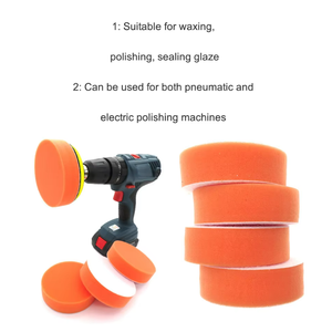 Tampons <span class=keywords><strong>de</strong></span> <span class=keywords><strong>polissage</strong></span> en mousse orange multi-tailles à crochets et boucles pour le lustrage <span class=keywords><strong>de</strong></span> voiture, tampons <span class=keywords><strong>de</strong></span> cirage pour l'élimination des rayures <span class=keywords><strong>de</strong></span> beauté automobile - Product Image 3