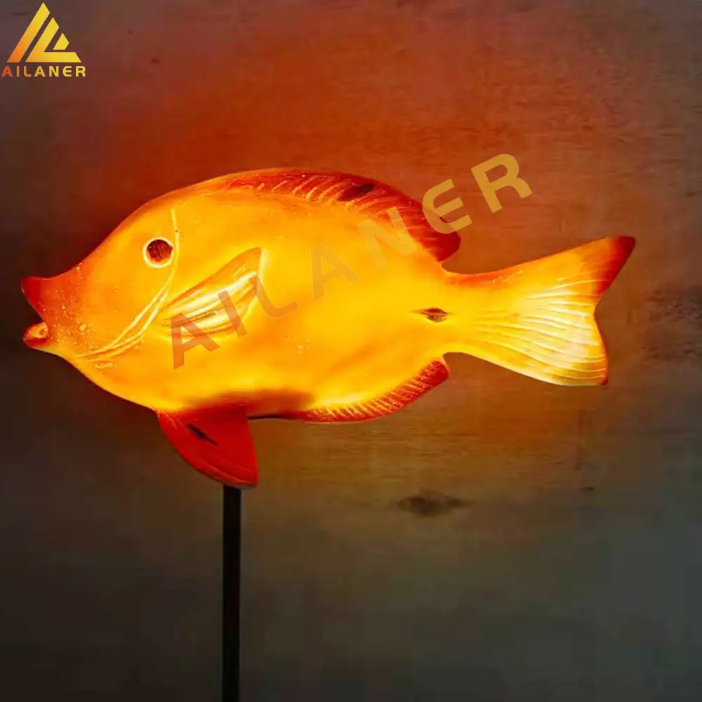 Decorazione natalizia per esterni di alta qualità materiale in fibra di vetro realistico motivo a Led fish light