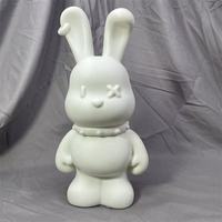 DIY Figurines en vinyle à modeler par coulée : Lapin fluide, Lapin blanc, Ours à couler, 23cm/33cm, avec tirelire, pour créations graffiti et artisanat