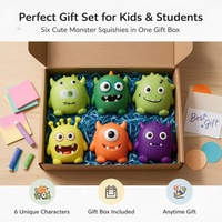 Ensemble de 6 jouets moelleux monstres mignons de couleur mate