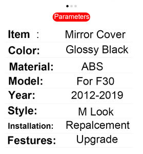 Pianolack Schwarz <span class=keywords><strong>M</strong></span> Stil Spiegelkappen Seitenrückspiegel Abdeckung F30 ABS für BMW F20 F22 F31 F34 GT F32 F33 Dekoration - Product Image 4