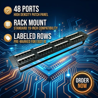 Panel Patch Lc Duplex 48 Port 1u UTP Cat6 Bersertifikasi UL dengan Logo Kustom, Respon Cepat, 48 Core, untuk 10gbps