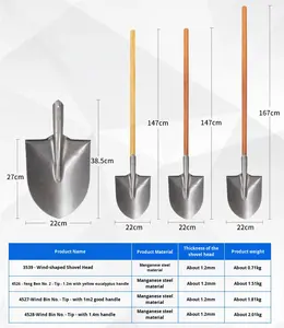 Pala <span class=keywords><strong>de</strong></span> Acero al Manganeso <span class=keywords><strong>de</strong></span> Cabeza Cuadrada <span class=keywords><strong>de</strong></span> Pequeño Tamaño, Color Natural Plata/Hojas Plateadas, Pala para Obras <span class=keywords><strong>de</strong></span> Construcción - Product Image 5