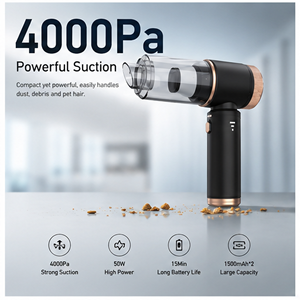 <b>Portable</b> Brushless Car <b>Vacuum</b> Cleaner 15KPa Cordless Handheld <b>Vacuum</b> with Dual Suction Modes USB Rechargeable for Car Home OEM M - Product Image 2