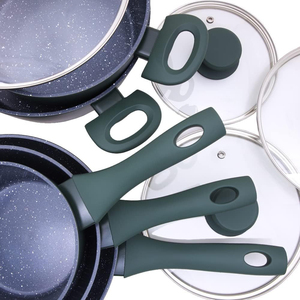 9-Piece Modern Aluminum Alloy Cooking <b>Pots</b> Glass Lids Bakelite Handles Dishwasher Oven Safe Gas <b>Induction</b> Ready Cookware Set - Product Image 5