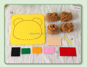 Kit Sulaman Punch Needle Hewan Kartun Lucu untuk Pemula Benang Lembut Kerajinan DIY Jahit <span class=keywords><strong>Set</strong></span> Babi Kelinci Beruang - Product Image 3