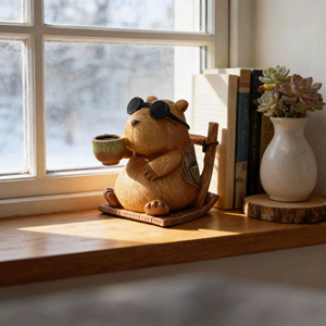 Adorno de Escritorio de Madera con Forma de Capibara, Alivia el Estrés, Decoración para Oficina y Pequeño Regalo para Salas de Té - Product Image 5