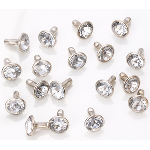 Bling& Bling Personalizados, Tachuelas de Presión de Extremo Cerrado de Latón <span class=keywords><strong>con</strong></span> Cristal y Pedrería, Baño de Plata Sin Níquel, 6mm 8mm 10mm, <span class=keywords><strong>con</strong></span> Vástago de Remache de 2-4mm - Product Image 2