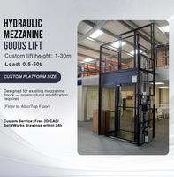 VRC Automatisierter Zwischengeschoss-Fracht-Aufzug PLC Vertikaler Materiallift 3000kg Tragfähigkeit Hydraulischer Antrieb für Intelligente Sortierhubs