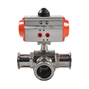 COVNA วาล์วบอล 3 ทาง แบบ Tri-Clamp สแตนเลส 304 สำหรับงานสุขาภิบาล ควบคุมด้วยลม สำหรับอาหาร - Product Image 3