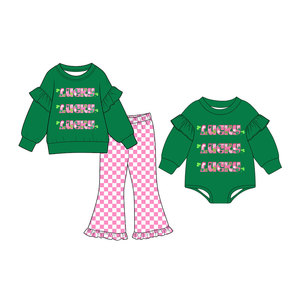 Pre-ordenar Conjuntos de Ropa con Volantes para Niñas Pequeñas del Día de San Patricio, Conjuntos de Sudadera de Manga Larga para Niños, Ropa para Hermanas - Product Image 1