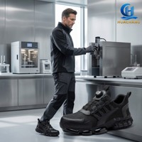 Chaussures de sécurité pour électriciens avec lacets rapides, bouton rotatif, anti-choc et anti-perforation, semelle extérieure isolée en TPU 6kV