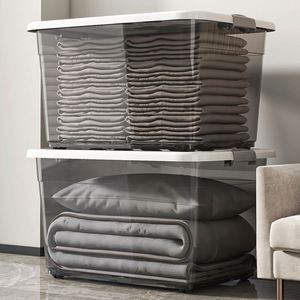 Plastic Transparent Storage <b>Box</b> Oversized and Thickened Suitable for Household Bedding <b>Moving</b> Miscellaneous Items Toys - Product Image 3