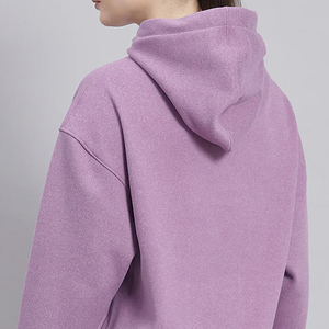 <b>Ladies</b> <b>Longline</b> Hoodie <b>Sweatshirt</b> Stylish Oversized Hooded Pullover Badge Sequined Details ODM for Casual Everyday Wear - Product Image 3