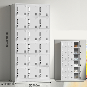 Armario Metálico de 18 Puertas para Ropa de Personal, Armario de Almacenamiento de Acero con Compartimentos para Gimnasio, Armario para Empleados, Armario para Estudiantes de Escuela - Product Image 4