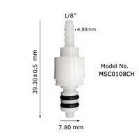 DGOzone Prix usine Raccord rapide avec vanne d'arrêt 1/8in 1/4\" à embout POM EPDM Anti-fuite Air Eau