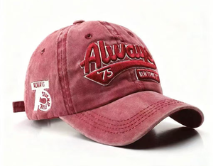 Gorra de Béisbol Retro Desgastada de Algodón Lavado, para Cabezas Grandes, con Efecto Adelgazante en el Rostro, Gorra para Exteriores con Letras Bordadas - Product Image 6