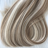 Extensions de cheveux vierges bruts non traités en gros, couleur blond cendré avec mèches, 2,5g, sans perte de cheveux, fournitures de salon, commande en gros