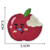 Patch brodé pomme en stock, thermocollant, applique brodée de fruits pour vêtements, chapeaux, sacs, décoration DIY, patch personnalisé